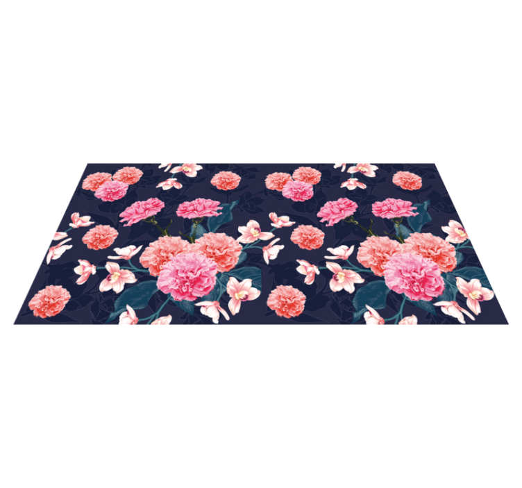 Botanical dream motif floral vinyl rug - TenStickers
