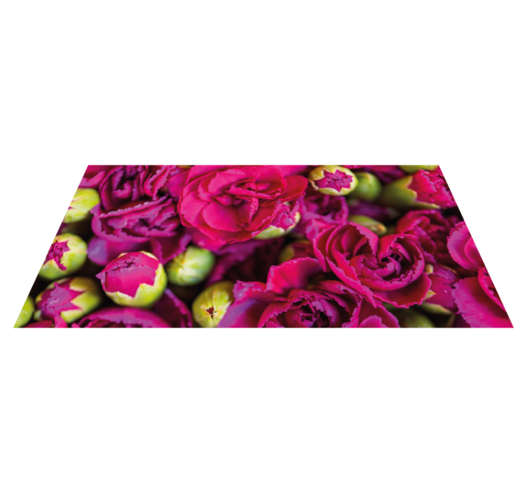 Lively Botanical Blossoms floral vinyl rug - TenStickers