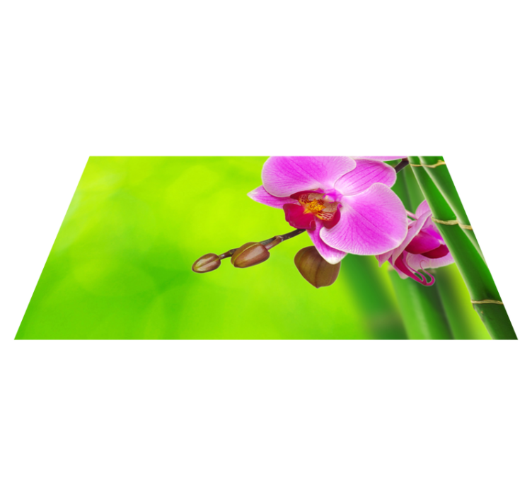Orchid Blossom Delight floral vinyl rug - TenStickers