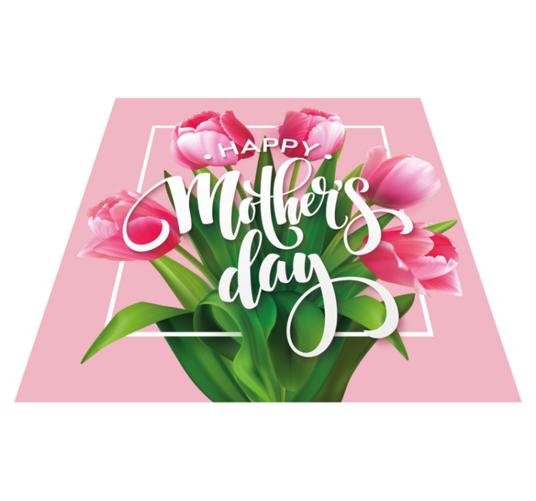 MOTHER'S DAY TULIPS floral vinyl rug - TenStickers