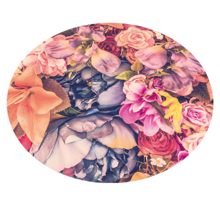 Different colored roses floral rug - TenStickers
