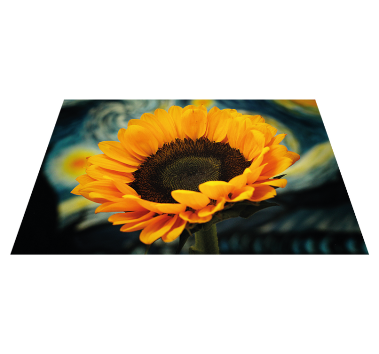 Sunflower Blooming Bright floral vinyl rug - TenStickers
