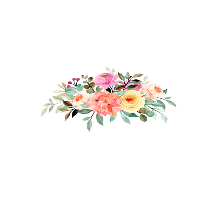 Floral composition floral vinyl rug - TenStickers