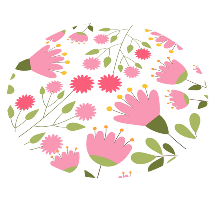 Floral vinyl rug floral design joy - TenStickers