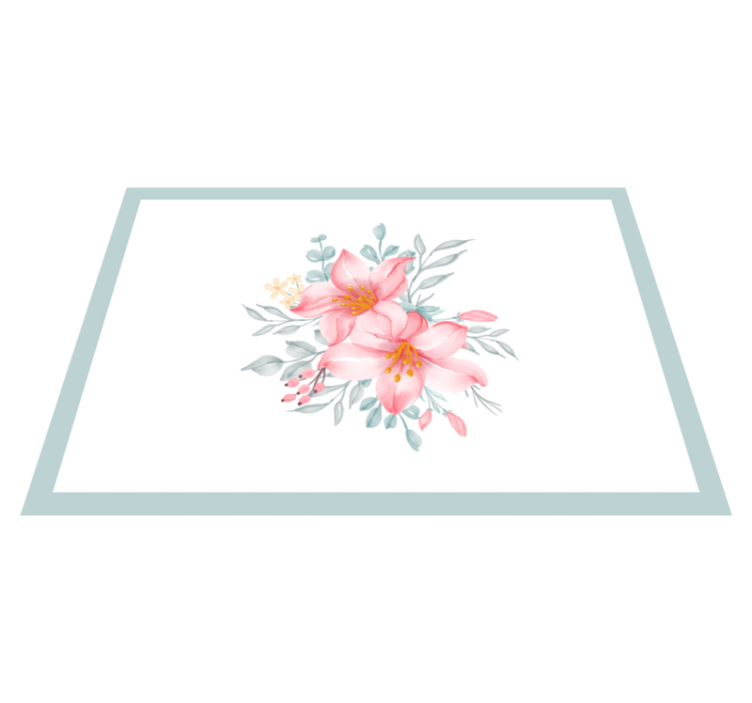 Two pink lily's floral rug - TenStickers