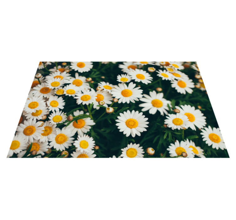 Small white flowers and grass floral rug - TenStickers