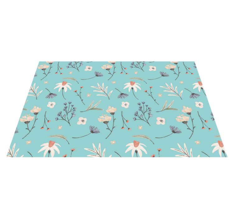 Flowers and leaves floral rug - TenStickers