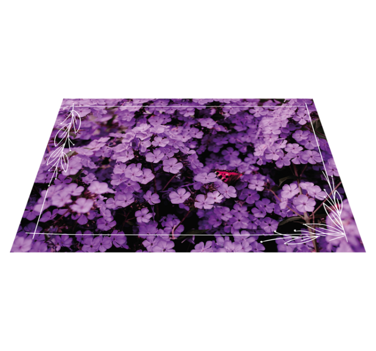 Purple shades floral vinyl rug - TenStickers