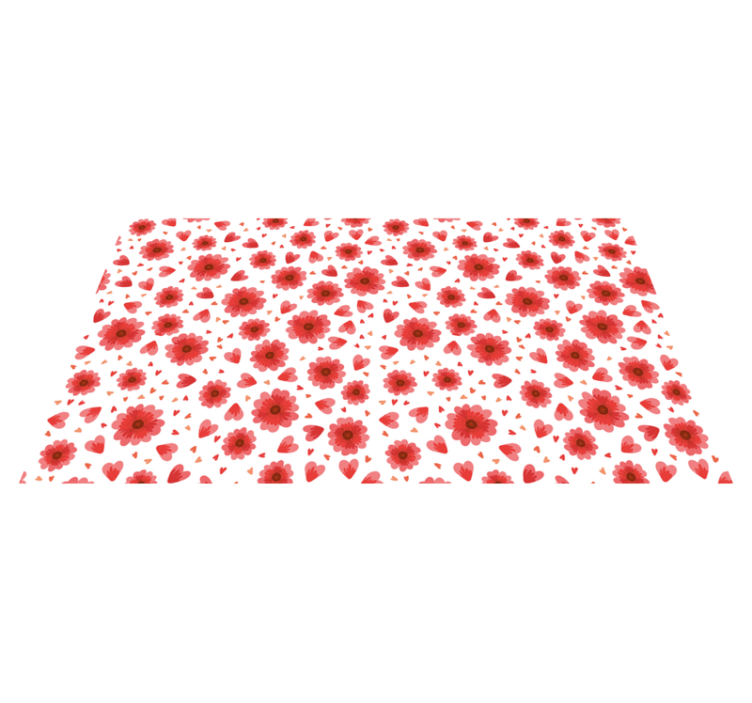 Floral vinyl rug in floral heart pattern - TenStickers