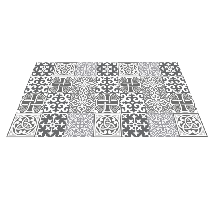 Gray Moroccan tile carpet - TenStickers