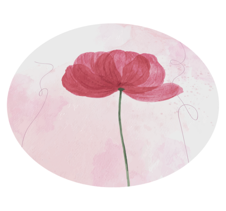 Aquarella poppy design floral vinyl rug - TenStickers