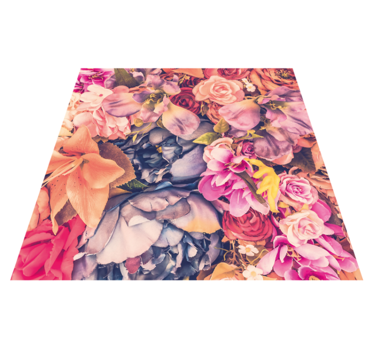 Lively Botanical Component floral vinyl rug - TenStickers