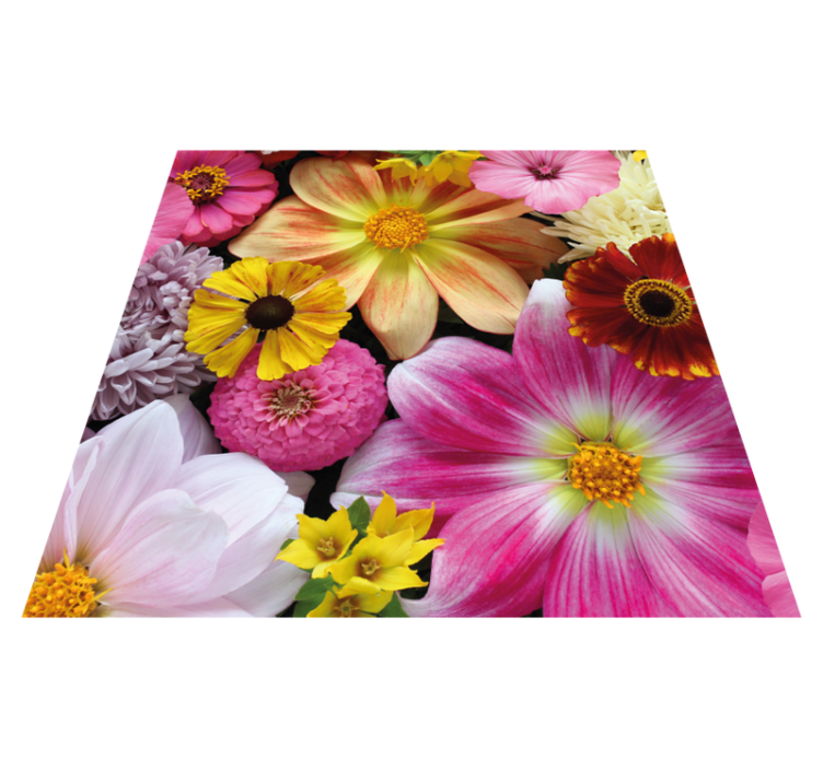 Beautiful realistic arrangement floral vinyl rug - TenStickers