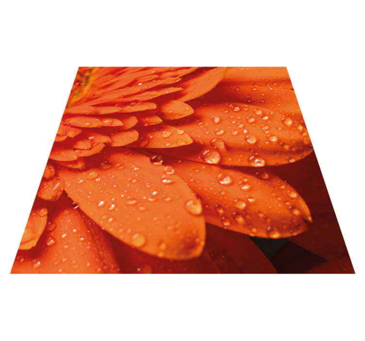 Bright orange petals floral vinyl rug - TenStickers
