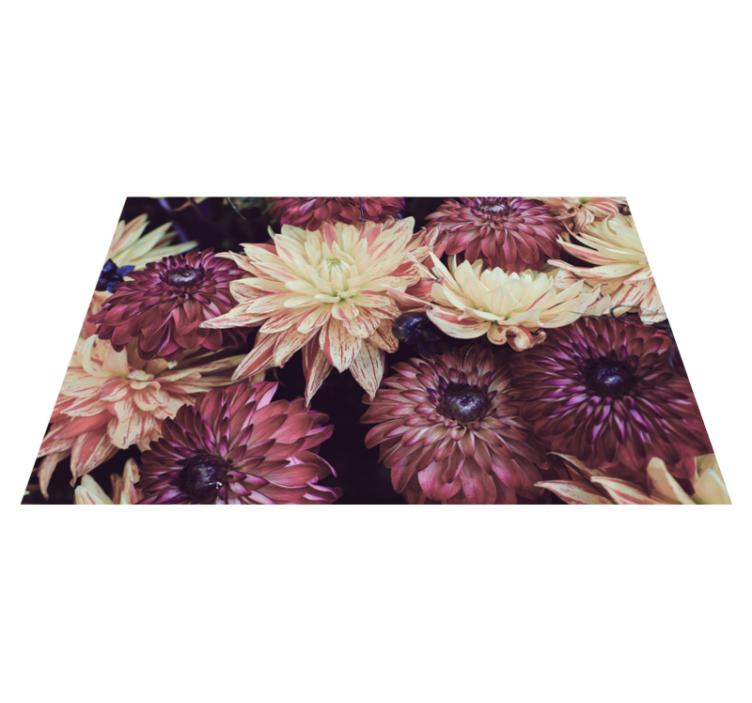 Blooming Dahlia Display floral vinyl rug - TenStickers