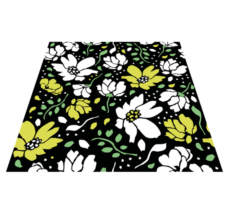 Floral vinyl rug with striking floral design - TenStickers