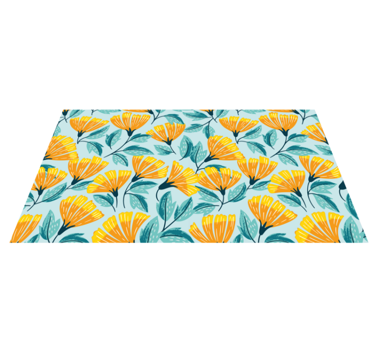 Lively Botanical Motif floral vinyl rug - TenStickers