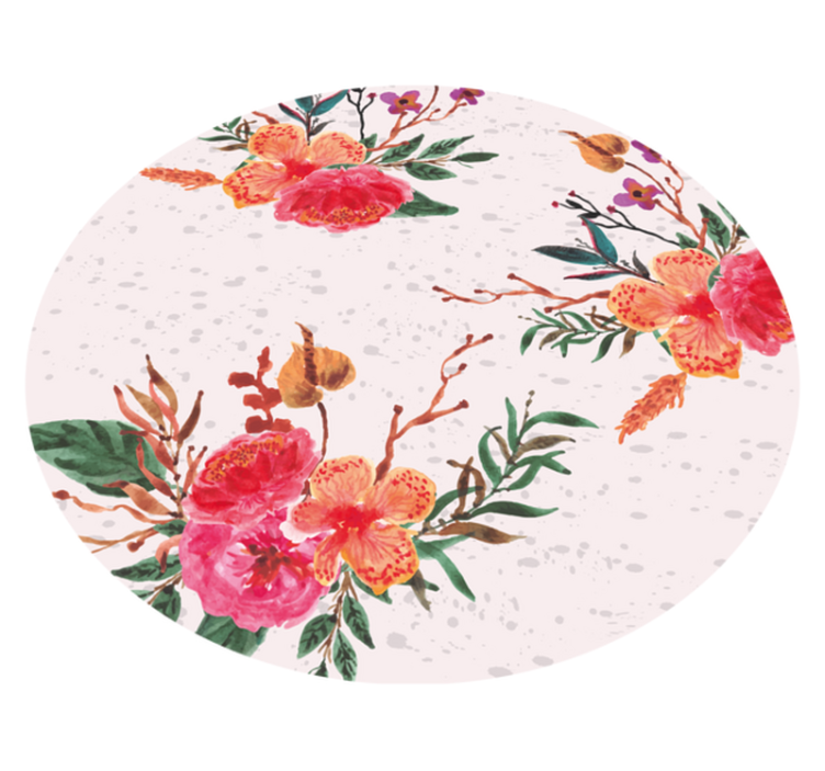 Flowers in texture effect floral rug - TenStickers