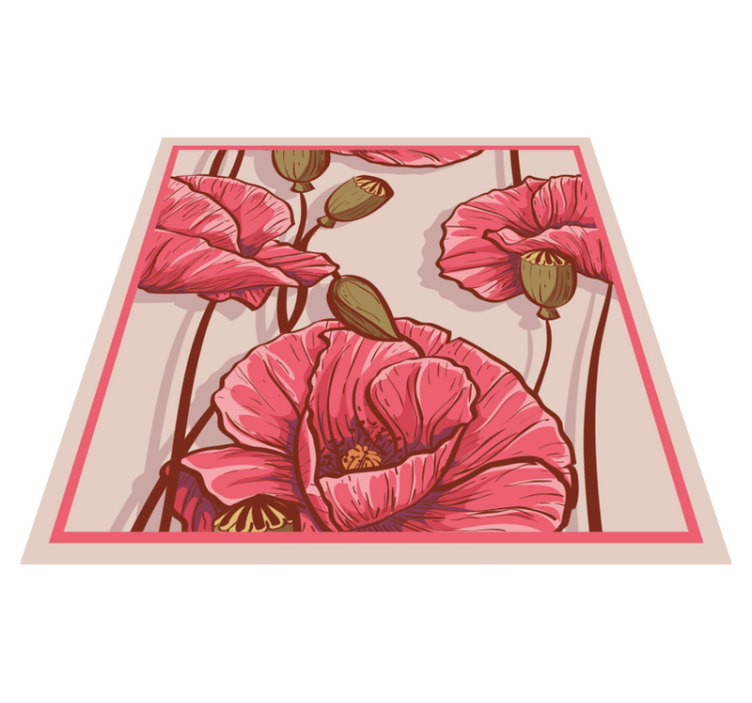 Floral vinyl rug with elegant floral pattern - TenStickers