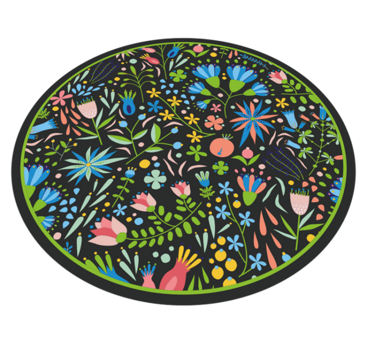 Vibrant botanical print floral vinyl rug - TenStickers
