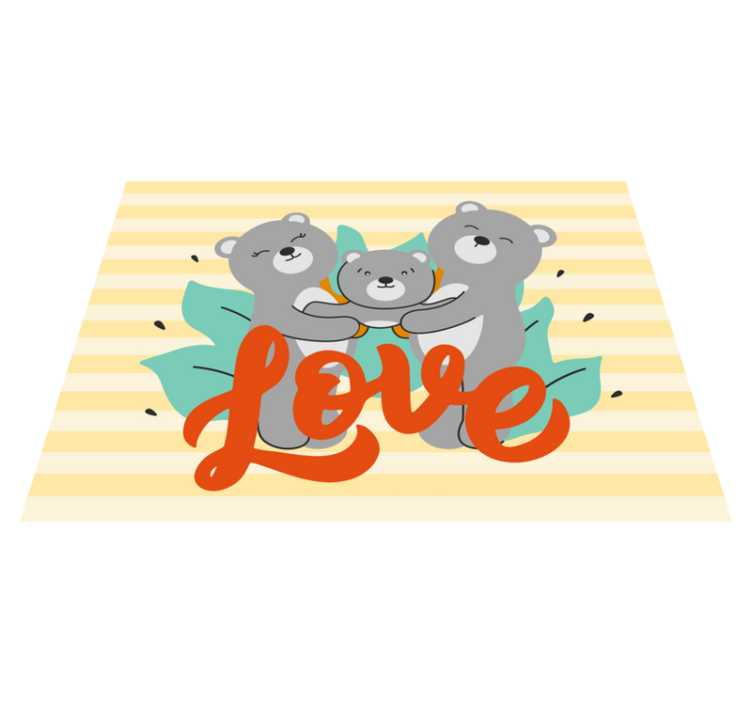 Bear Family Love kids vinyl rug - TenStickers