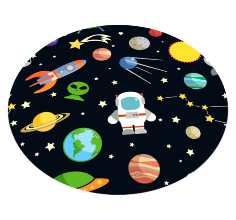 Cosmic discovery design star vinyl rug - TenStickers