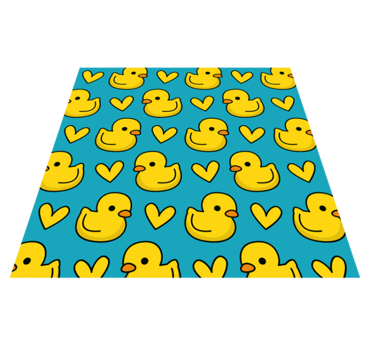 Ducks on blue background bathroom flooring - TenStickers