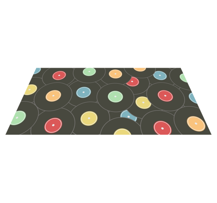 Teen vinyl rug with colorful vinyl discs - TenStickers