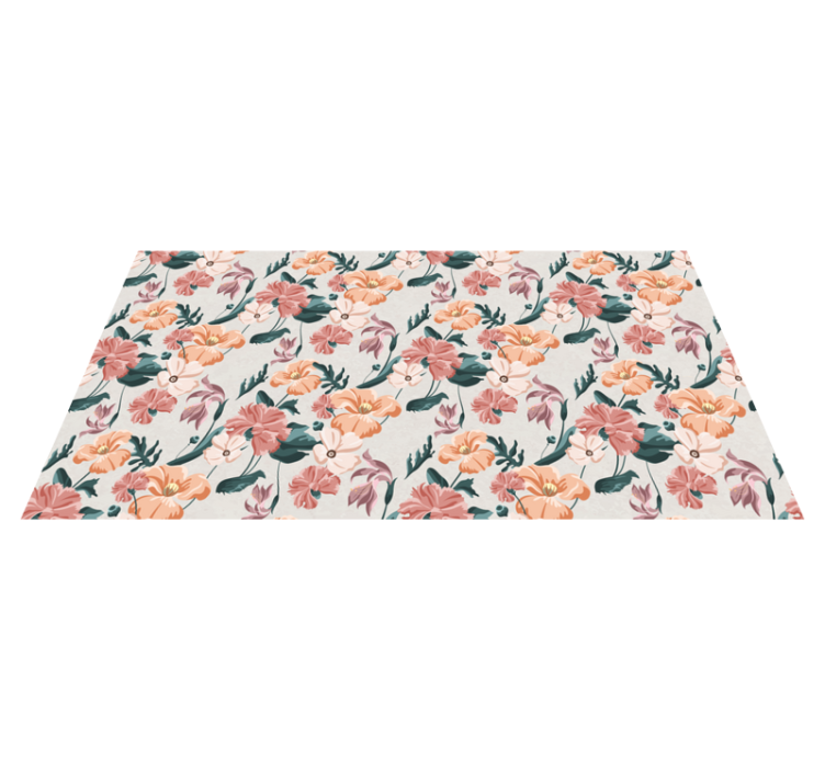 Botanical Joy floral vinyl rug - TenStickers