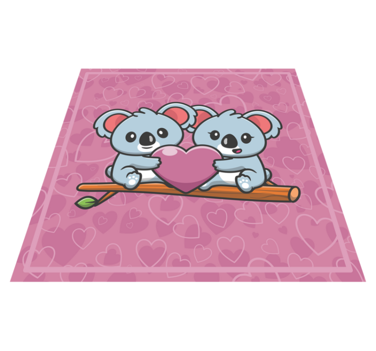 Two loving koalas with heart animal rug - TenStickers