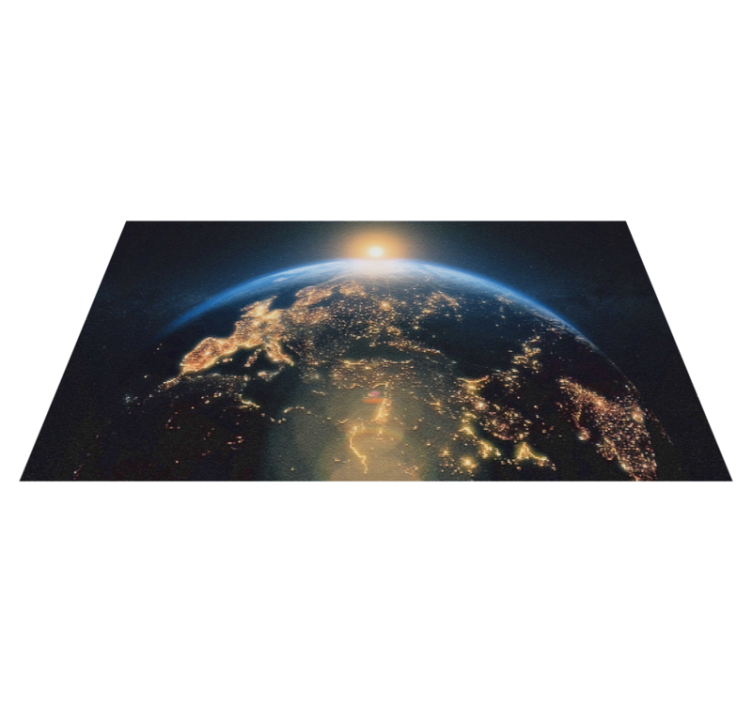 Earth from above world map vinyl rug - TenStickers