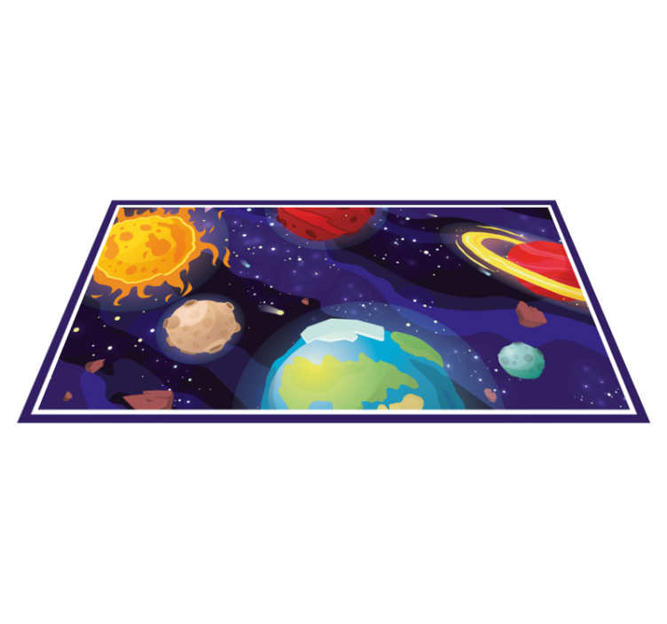 Cosmic Exploration Scene star vinyl rug - TenStickers