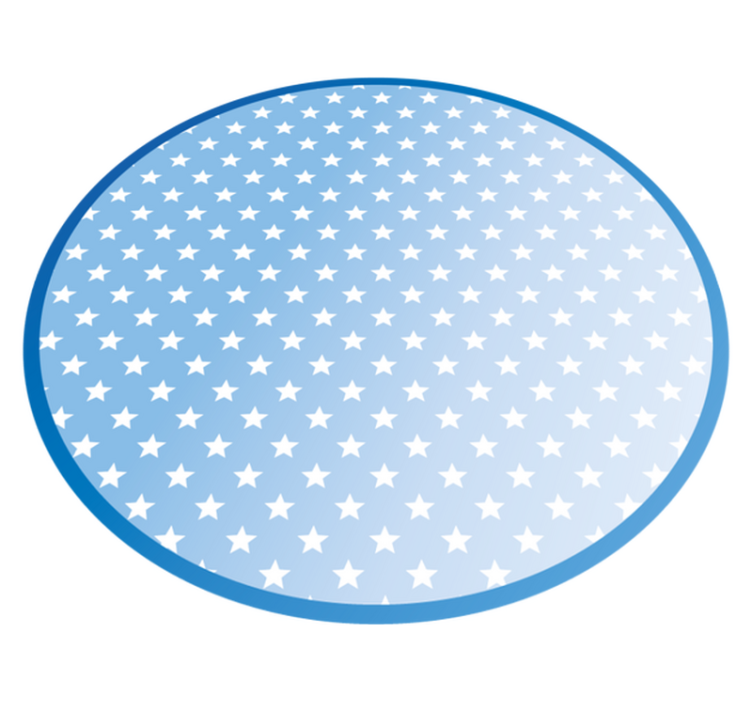 Blue circular pattern star vinyl rug - TenStickers