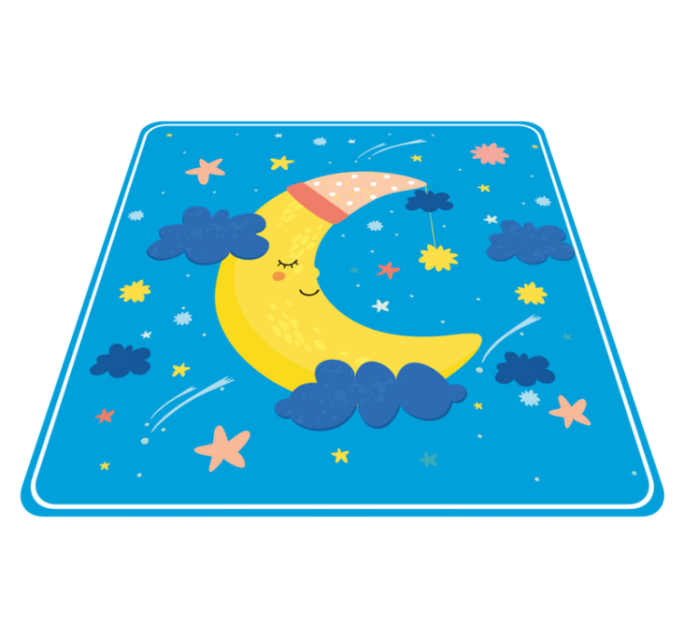 Smiling Moon star vinyl rug - TenStickers