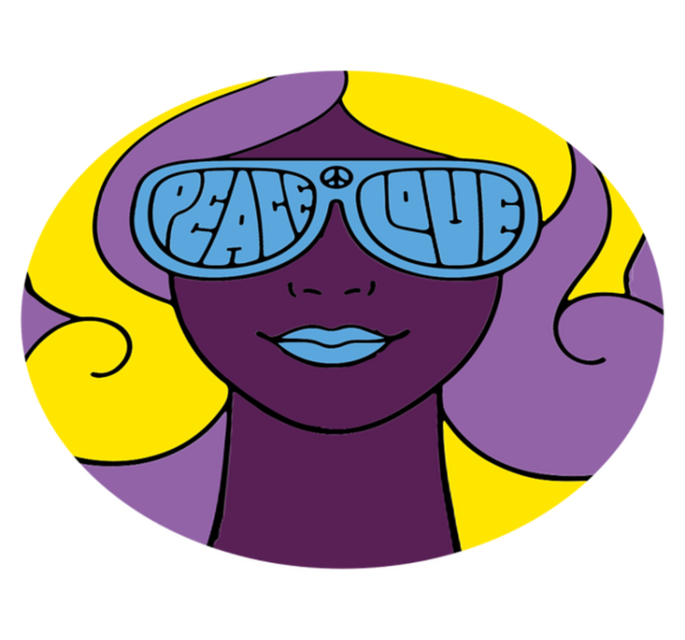 Peace love icon teen vinyl rug - TenStickers