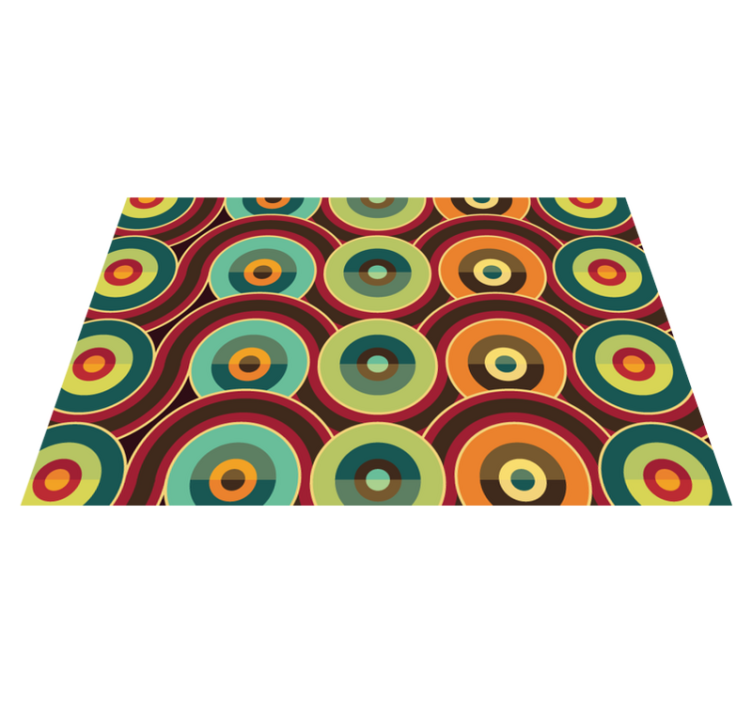Vibrant Circular Motif geometric vinyl rug - TenStickers