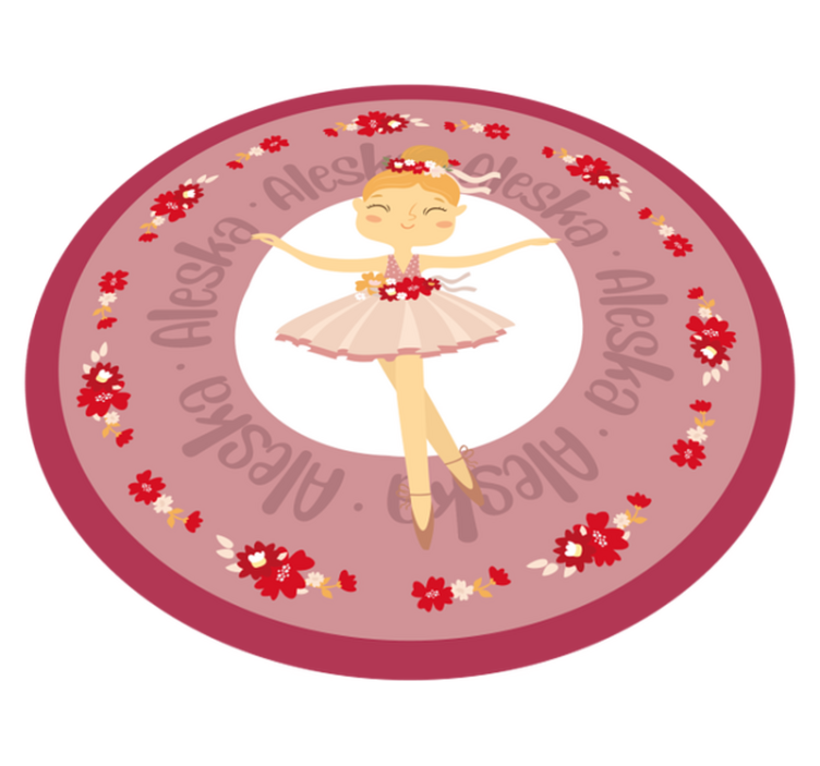 Ballet dance with name kids vinyl rug - TenStickers