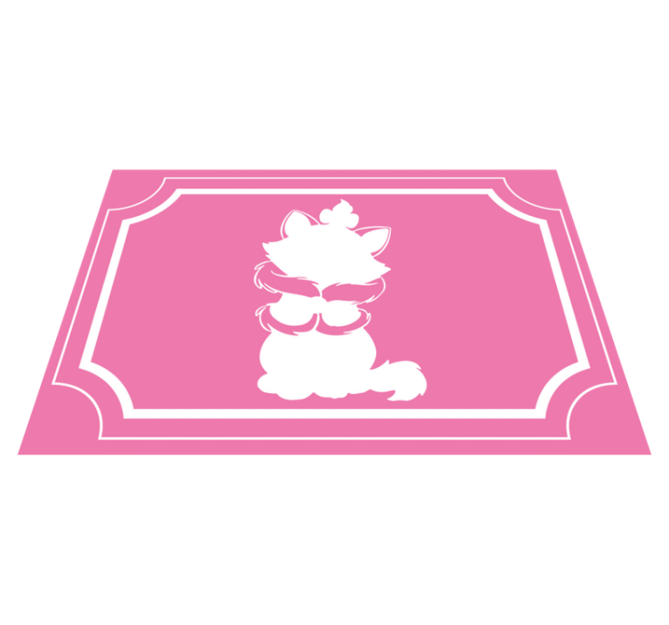 Cute Cat Silhouette kids vinyl rug - TenStickers