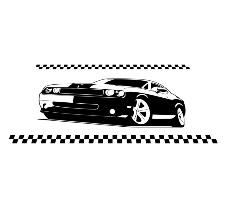 Modern Muscle Car living room rug - TenStickers
