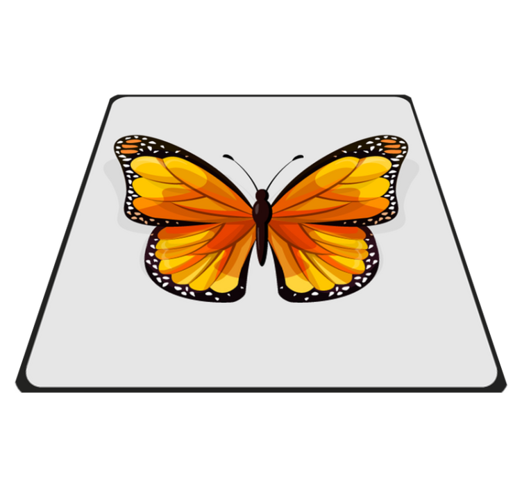 Beautiful Butterfly Art bathroom vinyl rug - TenStickers
