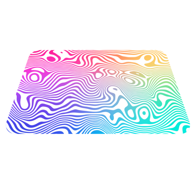 Lively Wave Elements striped vinyl rug - TenStickers