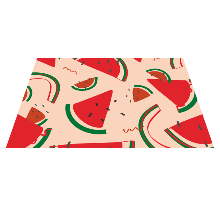 Watermelon Slice Fun kitchen vinyl rug - TenStickers