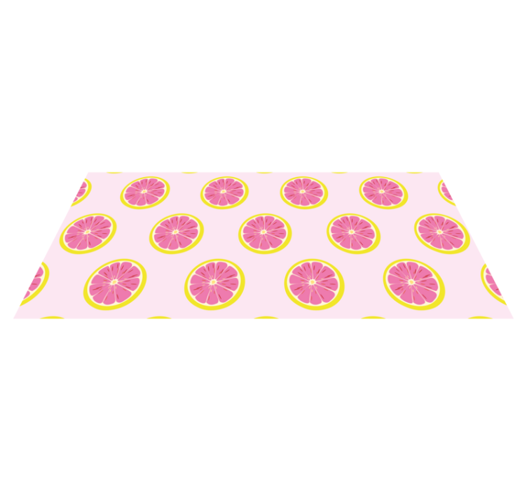 Slices of  pink grapefruit kitchen floor mat - TenStickers