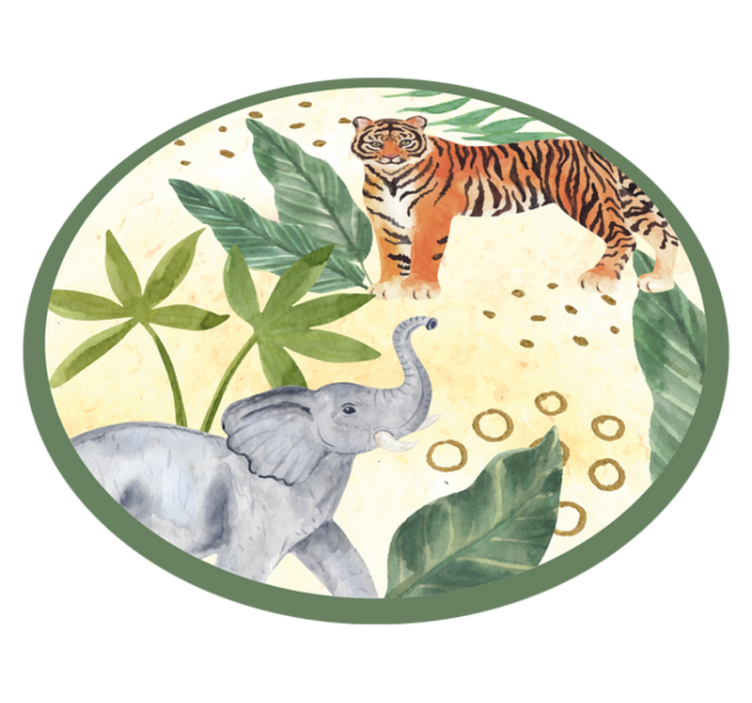 Tropical wildlife scene animal vinyl rug - TenStickers