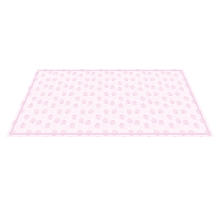 Pink Strawberry Pattern kitchen vinyl rug - TenStickers