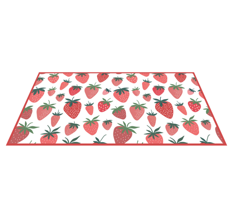 Juicy Strawberries Delight kitchen vinyl rug - TenStickers