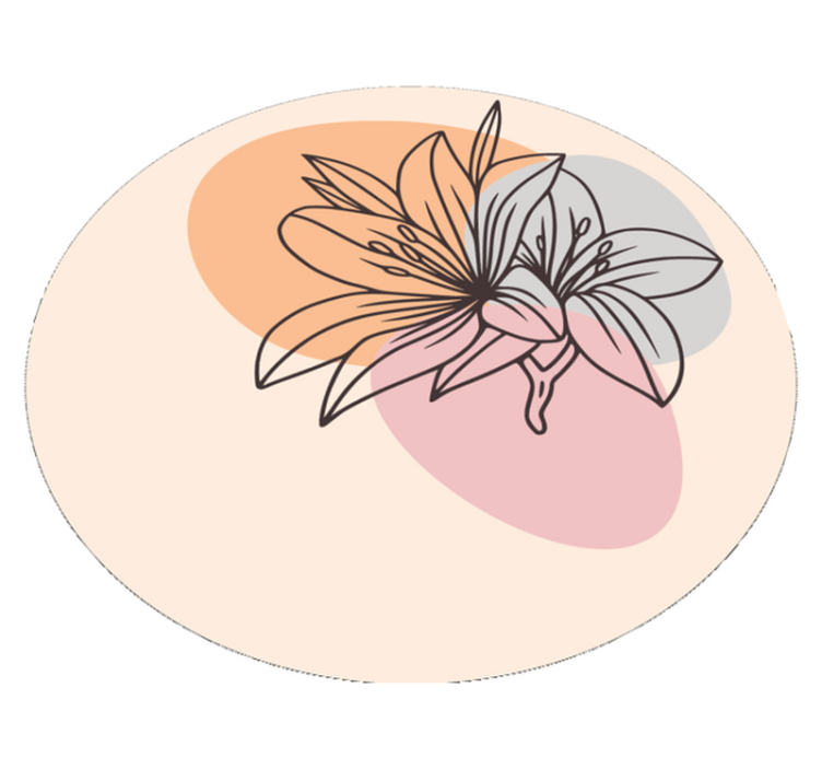 Lily Floral Accent circular vinyl rug - TenStickers