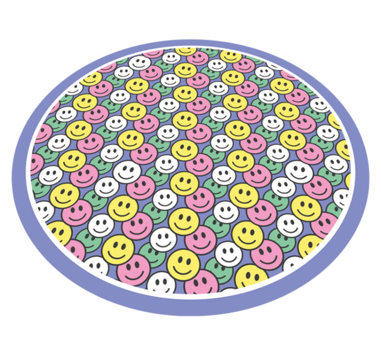 Happy Smiley Faces kids vinyl rug - TenStickers