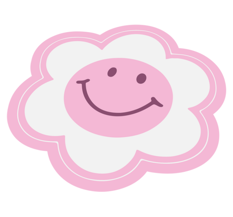 Smiley Floral Emblem teen vinyl rug - TenStickers
