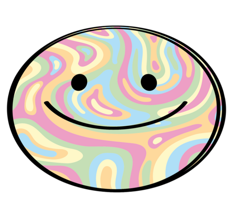Happy Smile Circle teen vinyl rug - TenStickers